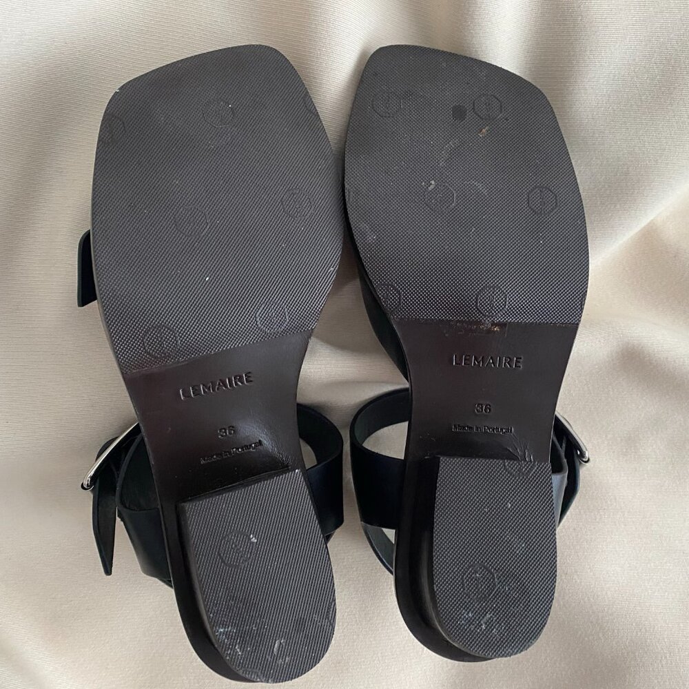 Lemaire Black Square 35m Heeled Sandals, size 36 - Picture 10 of 14